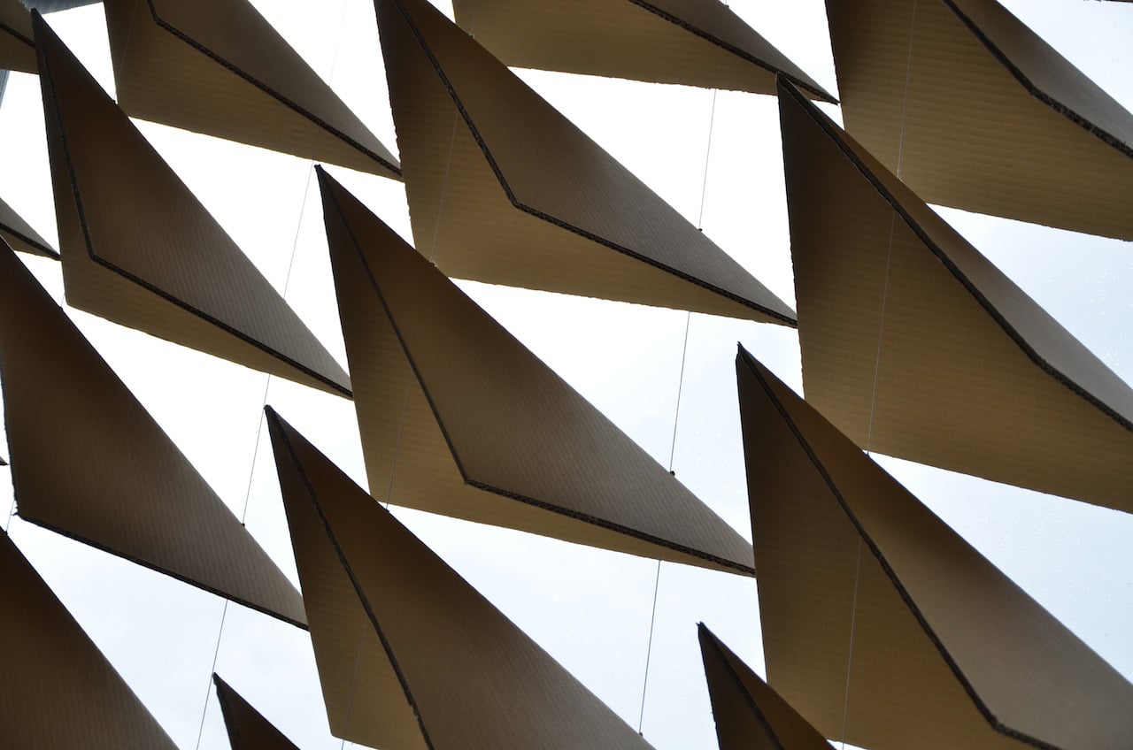 Miljo Shop Corrugated Cardboard Screen Installation Alejandro Nam